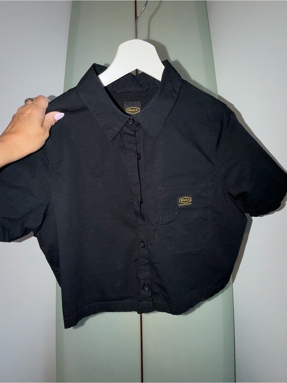 RVCA Womens Black Button-Up Shirt